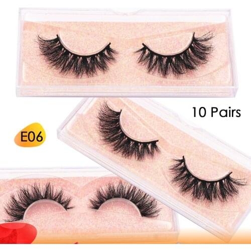 10 pairs Eyelashes 3D Mink Lashes Luxury Handmade Natural Mink Eyelashes Cruelty Free Mink False Eyelashes Upper Lashes Make Up