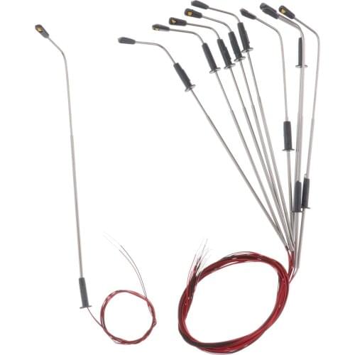 10PCS Model Railway Scenery LED Light Garden Street Architecture Micro Landscape 3V Lamppost Buildings Model 1:150 N Scale