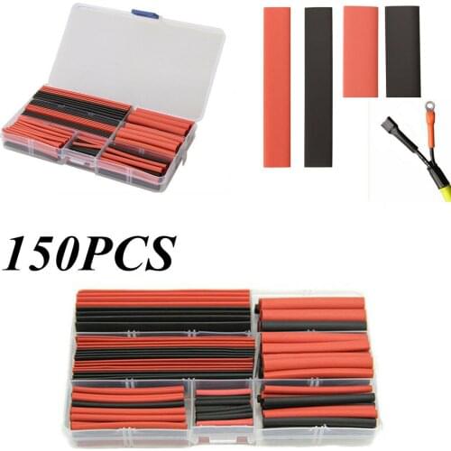 150PCS 2:1 Assortment Kit Fast Cable Heat Shrink Tubing Sleeve Wire Wrap Tube