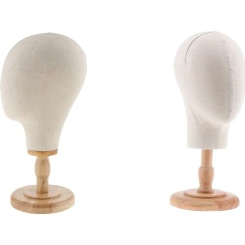 2 Pieces Freestanding Hat Cap Stand Rack Wig Dryer Holder Storage Display Shelf,with Portable Wooden Stand