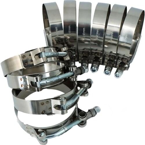 2PCS 304 Stainless Steel T-Bolt Turbo Silicone Hose Clamp SilconeT Bolt Clamp T Hose Pipe Clamp