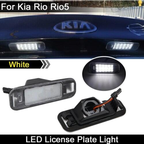 2Pcs For Kia Rio 2005-2011 Rio5 2006-2011 Car Rear High Brightness White LED License Plate Light Number Plate Lamp