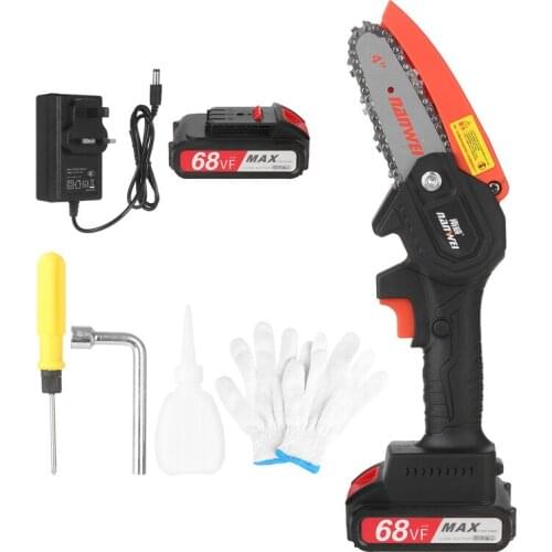 21V Cordless Chainsaw Mini Electric Saw 4 inch Brushless Pruning Shears Saw Garden Tool for Tree Trimming Wood Cutting Machine