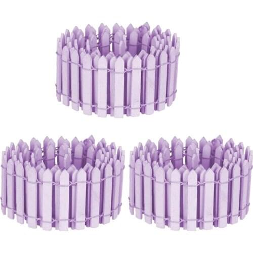 3 Pcs 90x5cm Mini Wooden Fences for Miniature Fairy Garden Ornament Small Wood Picket Fence DIY Craft Micro Landscaping