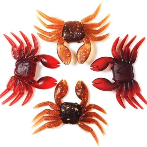 5Pcs 8cm Jigging Lure Soft Fishing Lures Artificial Lifelike Fish Bait Wobbler Crab Shaped Sea Creature Swim Bait Tackle