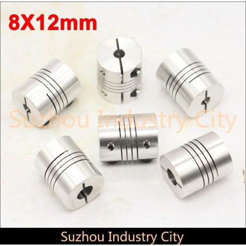 6pcs 8mm to 12mm Flexible Shaft Coupling Clamp CNC Starter Shaft Coupler Connector Diameter 30mm Length 35mm