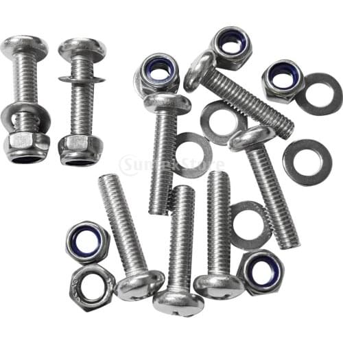 8 Pcs Marine Kayak Canoe Fishing Boat Dinghy Stainless Steel Screws Bolt Nuts Washers Hardware Kit Accessories M6