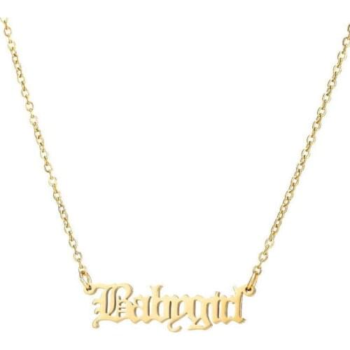 Colorfast Gold Color Personalized Letter Necklace Stainless Steel Choker Custom Wedding Anniversary Party Jewelry