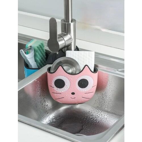 Cy Kitchen Sink Drain Rack Sink Hanging Bag Drain Basket Cartoon Storage Rack Hanging Basket Storage