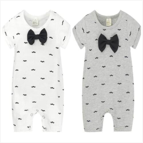 Baby Boy Clothes Set Girls Summer Rompers Children Jumpsuit For Kids Outfits White Cotton Tops Short Sleeves Unisex Print Romper