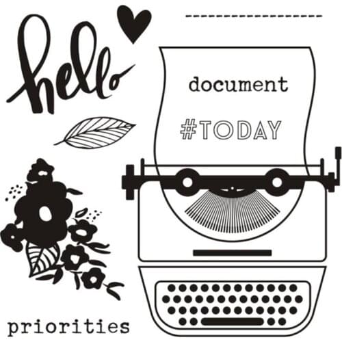 ENO Greeting Clear Stamps Vintage Document Typewriter Stamp Scrapbooking Craft Stamps planner Journal