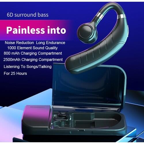 FC1 Earphone Bluetooth Wireless Business Headset Sports Headphones Hands-Free Calling While Driving With 2500 mAh Charging box