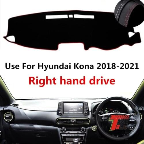 TAIJS Factory Protective Classic Leather Car Dashboard Cover For Hyundai Kona 2018 2019 2020 2021 Right hand drive