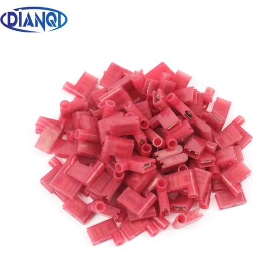 Terminals FLDNY1-250 FLDNY1.25-250 Nylon brass Flag Female Terminal insulated WIRE CONNECTORS 100PCS 0.5-1.5mm2 AWG22-16 FLDNY