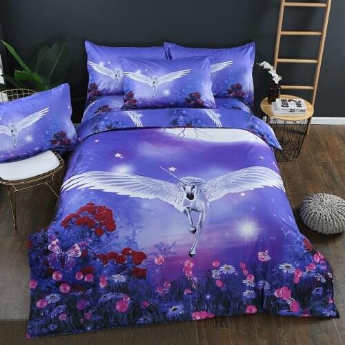 3D Animal Rainbow Unicorn Bedding Sets Duvet Cover and Pillowcases 3 Pcs Set Twin Queen King Teenager 3D Print Quilt Cover Set