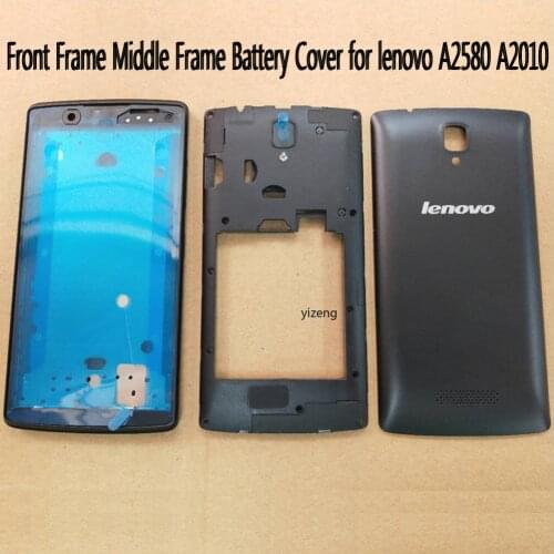 Housing For Lenovo A2580 A2010 Front Frame Middle Frame Battery Door Back Cover Without Power Volume Buttons