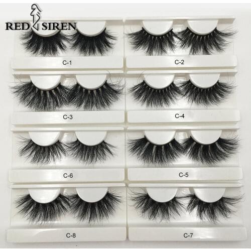 RED SIREN 25mm Mink Eyelashes Wholesale 20mm-25mm 3d Mink Lashes Dramatic Long Natural Eyelashes Vendors Make Up Eye Lashes