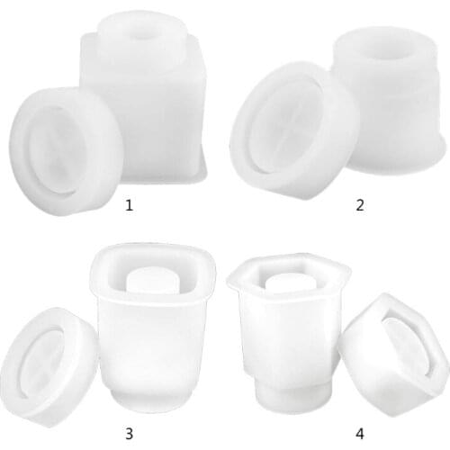 L5YD Storage Bottle Jar Crystal Resin Mold Sealed Container with Lid Silicone Mould