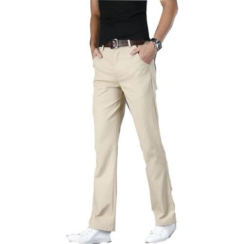 Mens spring and autumn casual pants micro horn Korean style loose horn shape novelty