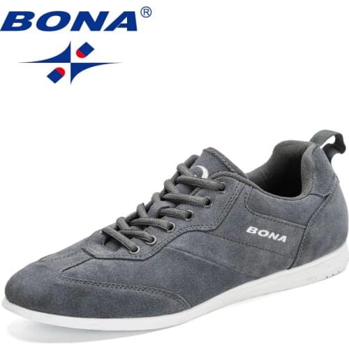 BONA 2020 New Designers Casual Suede Leather Shoes Men Loafers Comfort Walking Shoes Man Flats Hot Sale Leisure Shoes Masculino