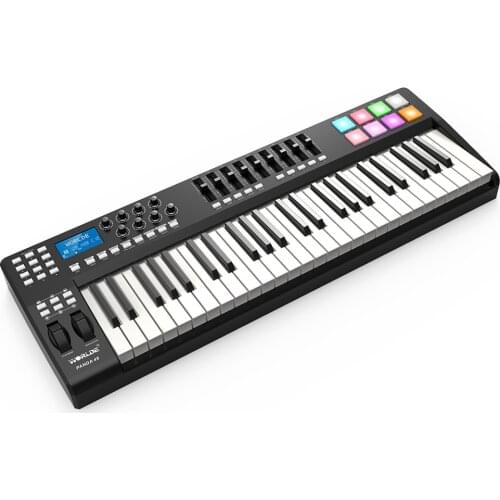 WORLDE PANDA49 Portable 49-Key USB High Quality MIDI Keyboard Controller 8 RGB Colorful Backlit Trigger Pads with USB Cable