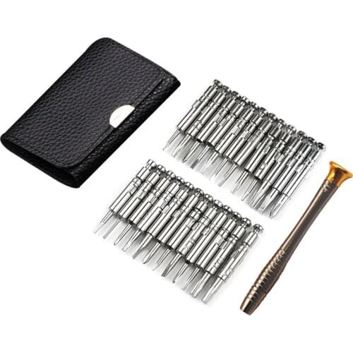 25 in 1 Precision Screwdrivers Set with Leather Case for Watch Phone PC Repair Tool Set HY99