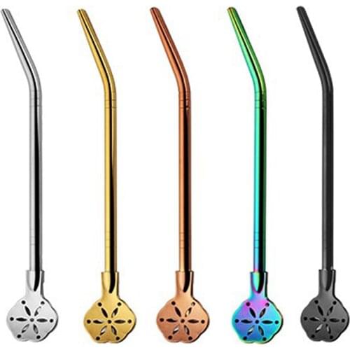 6pcs Drinking Straw Stainless Steel Yerba Mate Straw Set Gourd Bombilla Filter Spoons Reusable Metal Tea Tools Bar Accessories
