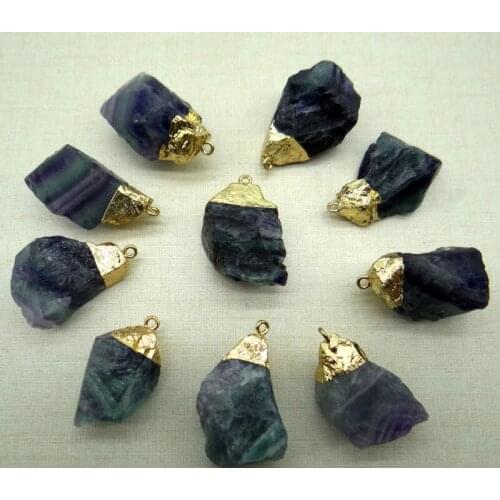 Natural stone Quartz crystal fluorite Turquoises irregular charms Pendant for diy Jewelry making necklace Accessories1pcs