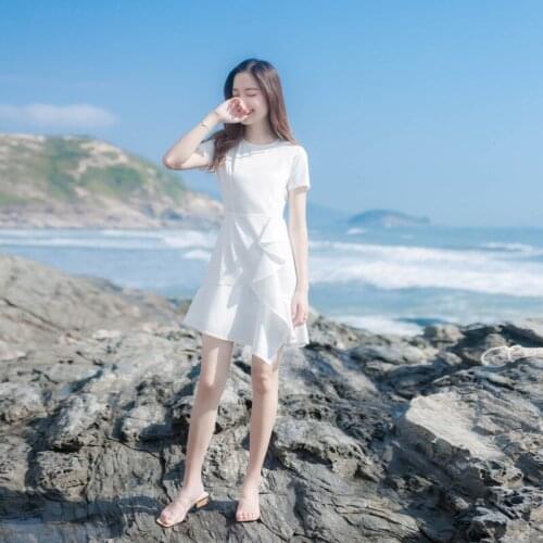 Special Occasion Dresses Vintage O-Neck Short A-Line Jersey Knee-Length Luxury White Zipper Elegant Fashion Women Prom Gown E818