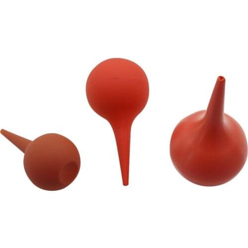 30/60/90ml Red Rubber Ear Bulb Dropper Suction Ear Washing Syringe Squeeze Laboratory Rubber Bulb Syringe Vacuum Blower 2 Pcs