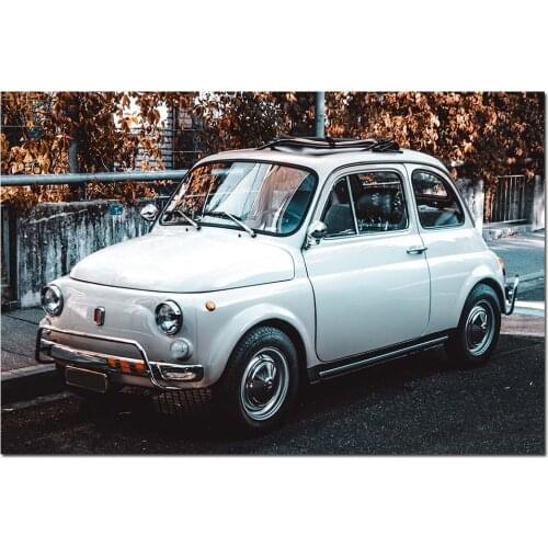 Modern Decorative Painting Fiat Retro Car Picture Posters and Prints Canvas Wall Art for Home Room Decor