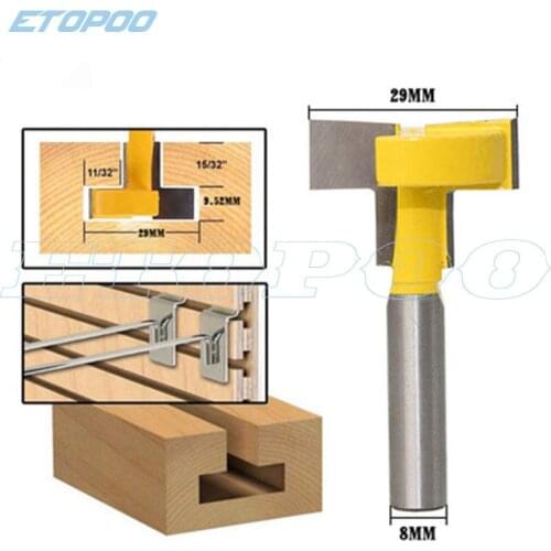 Straight Edge T Type Knife Slotting Cutter 8 Slot Milling Cutter Exports Woodworking Milling Cutter Tool With 8MM Shank