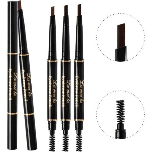Triangle Stereo Eyebrow Pencil Waterproof Smudge-Proof Lasting Colorfast Double-End Automatically Rotate 1pc Eyebrow Pencil New