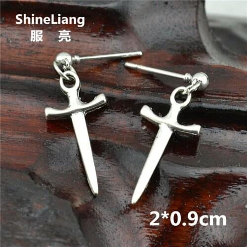 Drop Earrings for women clip on ear without piercing Cross sword shape New Fashion Jewelry Accessories Wholesale Ladies earrings