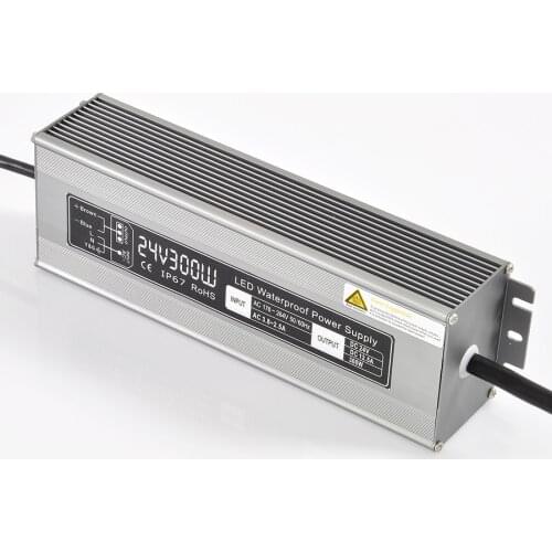 IP67 water proof dimmable constant voltage power supply for led strip light DC 12Vdc 25A DC 24V 12.5 300w dimming