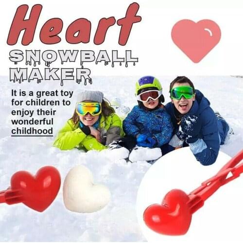 Heart Shaped Snowball Maker Clip Winter Sand Ball Mold Plastic Clamp Kids Toy