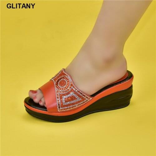 African rhinestone decoration womens shoes high heels comfortable banquet party Italian rhinestone Italian womens shoes