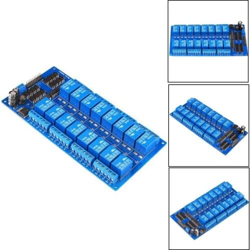 16 Channel Relay Shield Module with Optocoupler LM2576 Microcontrollers Interface Power Relay for Arduino DIY Kit