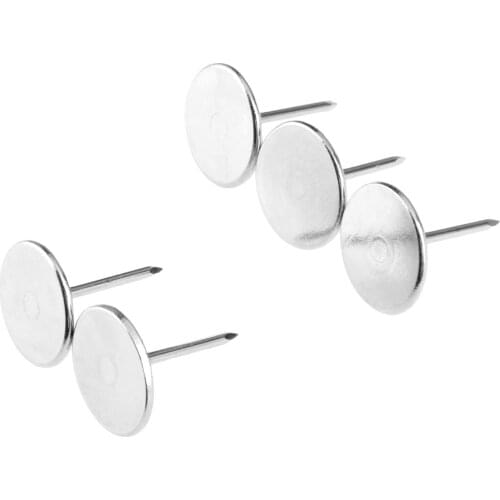 20pcs 15x18mm Upholstery Nails Tacks Flat Head Furniture Nails Pins Sofa Decorative Tack Stud Doornail Silver Tone