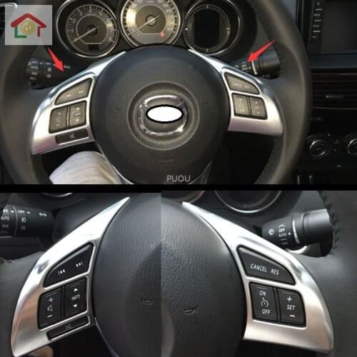 For Mazda 6 Atenza 2013 2014 2015 2016 Accessories ABS Chrome Auto Steering Wheel Panel Cover Trim Car Styling 2pcs