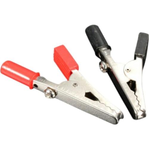 2Pcs Red Black Alligator Clip Clamp to 4mm Banana Female Jack Test Adapter