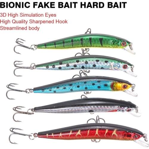 5pcs Spinning Pike Sea Bass Perch Fake Hard Fishing Lures with Crank Hooks Artificial Wobblers Fishing Tackle ABS
