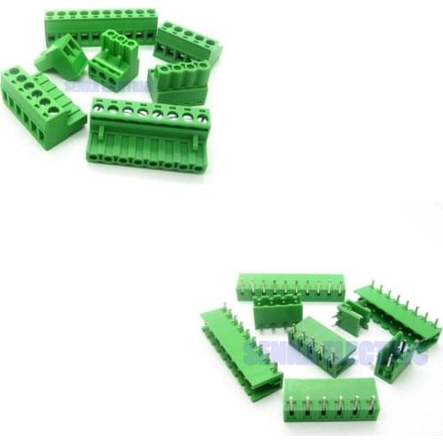 50 Sets/lot 5.08mm Pitch Screw Type 2 - 10 Pins Curved Pin PCB Connector Pluggable Terminal Blocks KF2EDGK