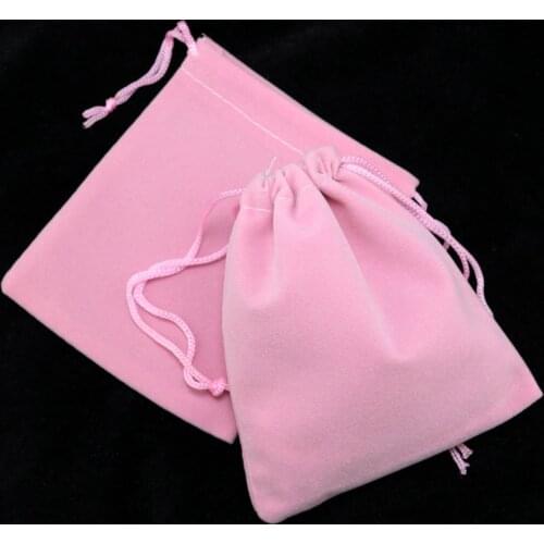50pcs/lot Pink Velvet Bags 10x12cm Small Pouches Jewelry Charms Packaging Bags Cute Wedding Gift Bags Free Shipping