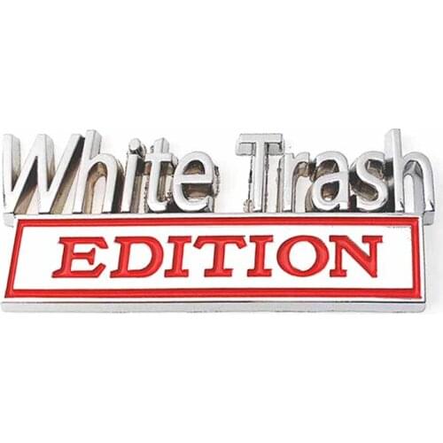 8.7x3.2cm Emblem Door Badge Truck Letter Fender Universal White Zinc Alloy