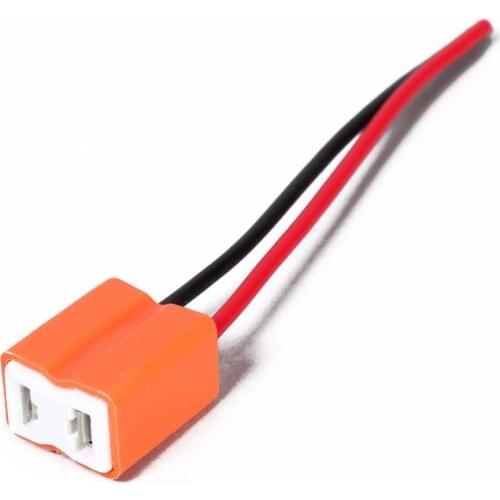 80% Hot Sell 2Pcs/Set H7 Ceramic Car Headlight Connector Plug Socketses with Cable Adapter