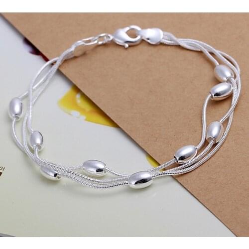 Fashion design product beautiful Silver color Jewelry High quality Bracelet bead chain women lady wedding with , H236