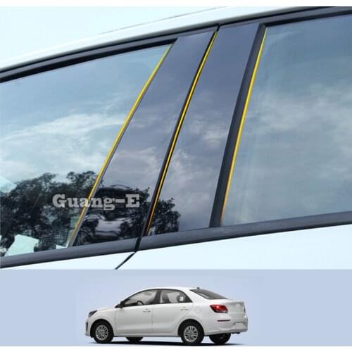 For Kia Pegas Soluto 2017-2022 Car PC Material Pillar Post Cover Door Trim Window Piano Black Molding Sticker Plate