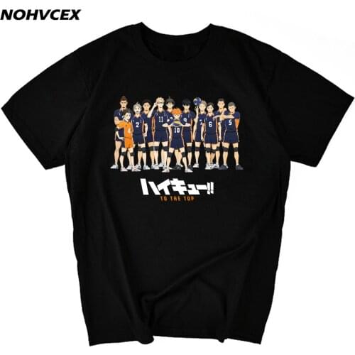 Anime Haikyuu Printed Round Neck T-shirt Cozy Cotton Tops