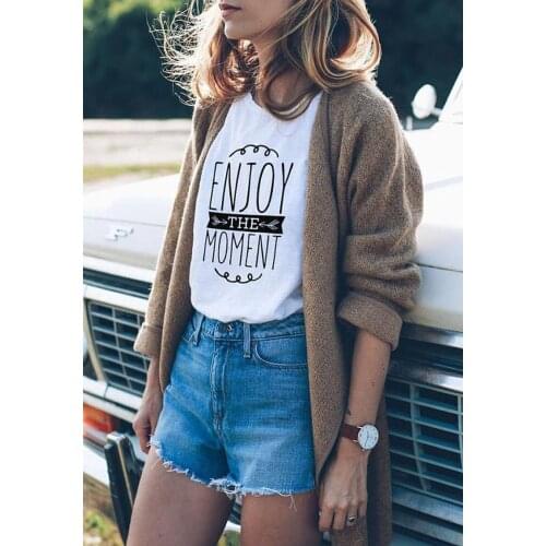 T-Shirt Happiness T-Shirt Outfit Unisex Tshirt Urban Style Women Instagram Fashion T Shirt Wanderlust Tops Enjoy The Moment